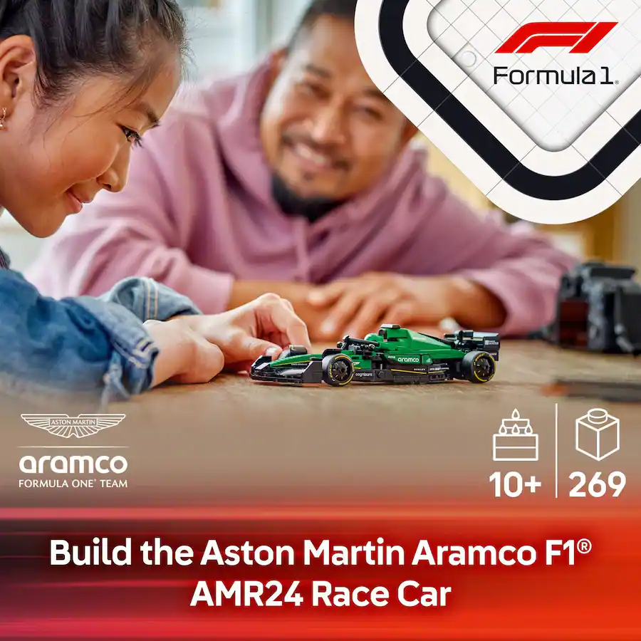 LEGO Speed Champions Aston Martin Aramco F1 AMR24 Race Car Building Toy ...
