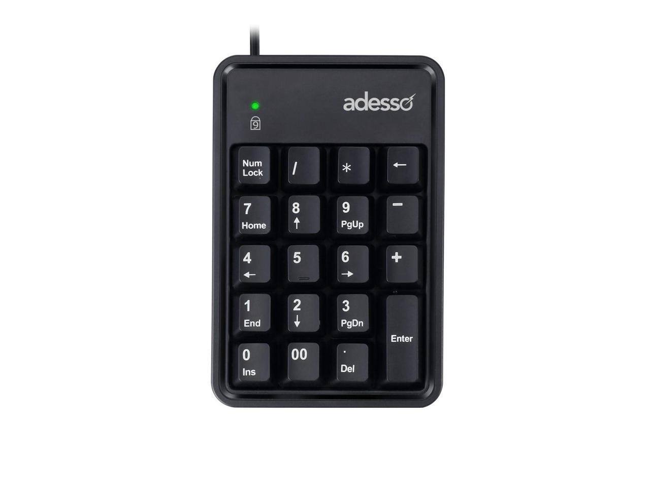 adesso Num Lock 7 Home 8 9 PgUp 4 5 6 + 1 End 2 3 PgDn 0 Ins 00 Del Enter