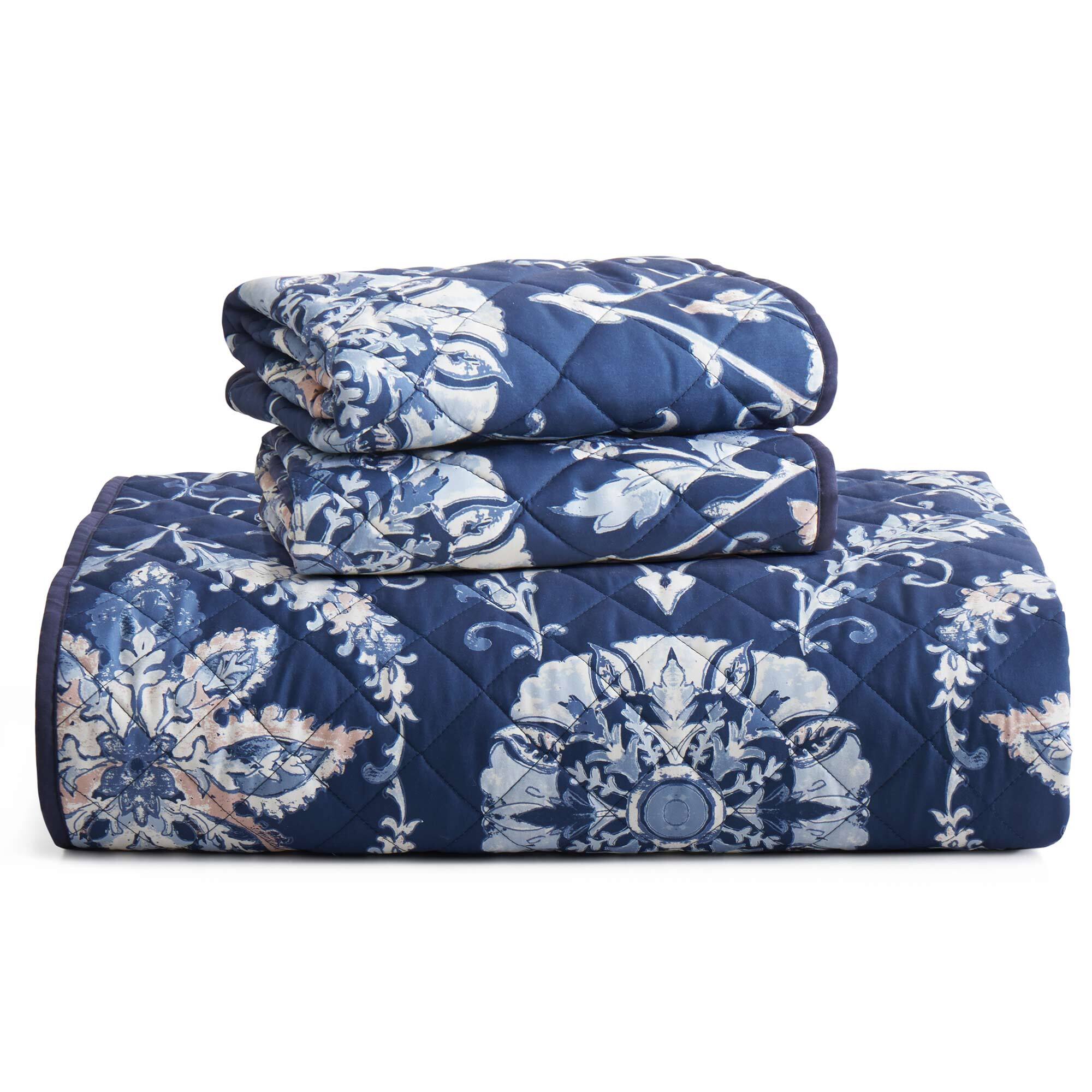 Alt View 1. Nest - Peace Nest Soft Printed Coverlet Set Floral Geometric Bedspread Modern Reversible Quilt and Shams Set - Fallen Leaves.