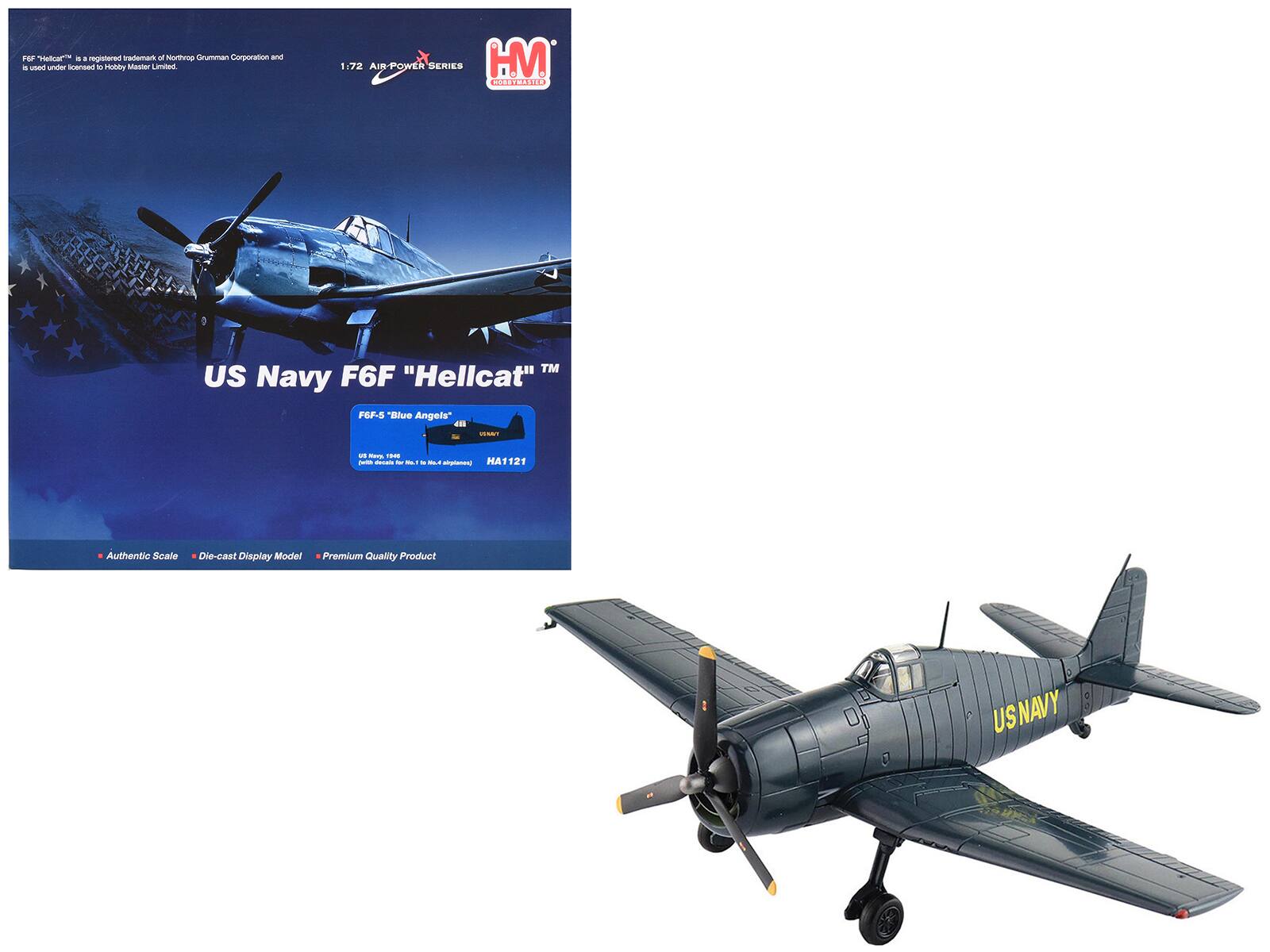 "Grumman F6F-5 Hellcat Fighter Aircraft ""Blue Angels"" (1946) US Navy ""Air Power Series"" 1/72 Model by Hobby Master" price history on PriceWatchPro