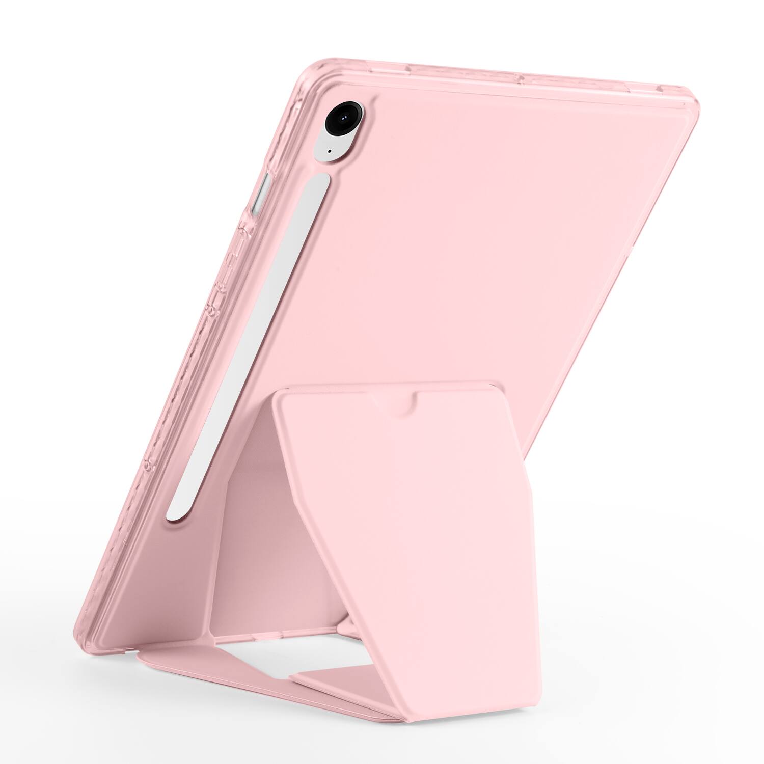 Left. Dteck - Slim Faux Leather Case for Samsung Galaxy Tab S10 FE / S10 / S9 / S9 FE,Soft Silicone Bumper Shell with Foldable Stand - Pink.