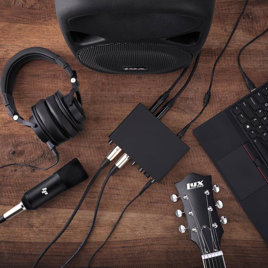 Khz Bundle LyxJam 2×2 USB Audio Interface Home Studio Bundle – 24‑bit/96 kHz ...