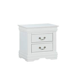 Loheer - Solid Wood Nightstand with Two Drawers for Bedroom - White