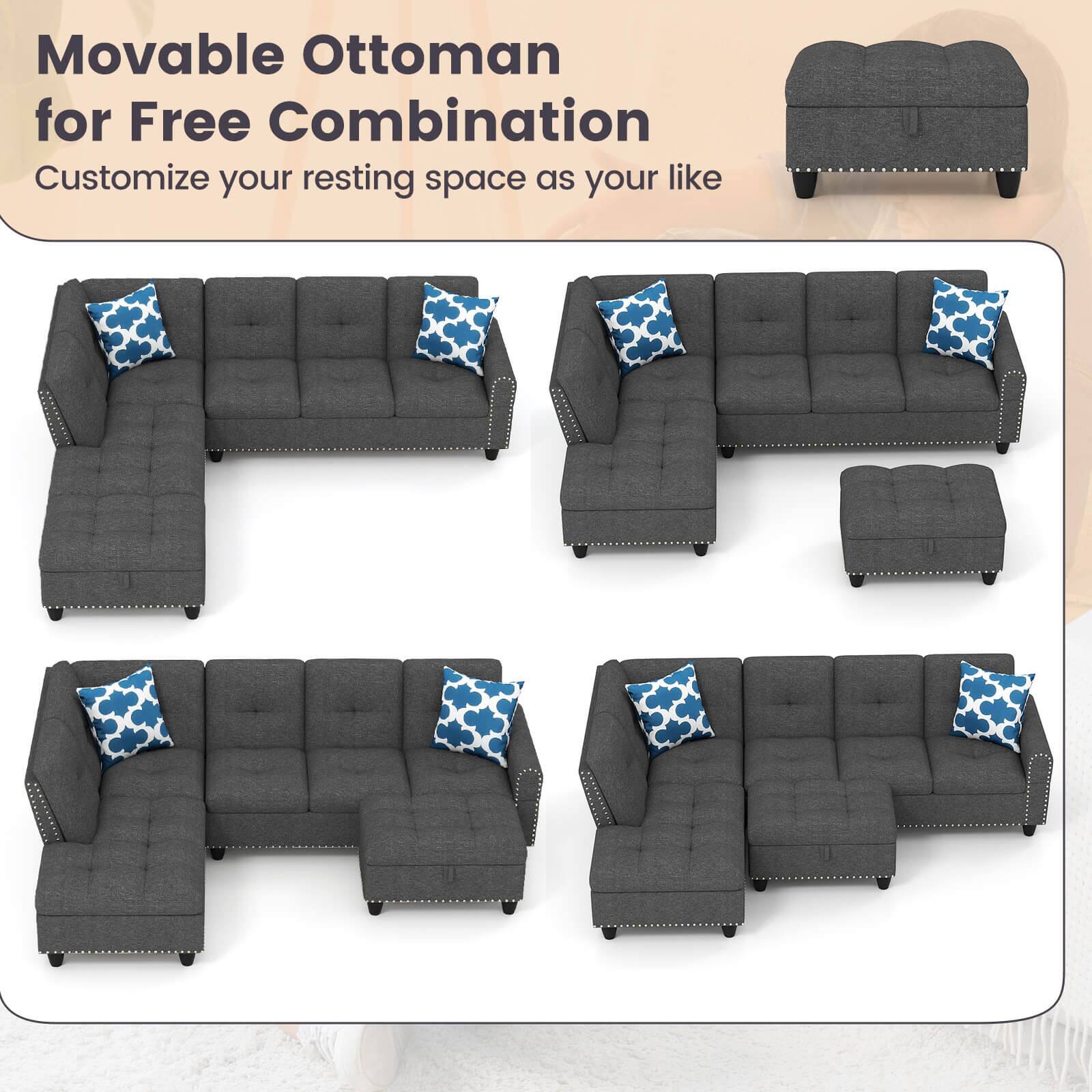 Movable Ottoman for Free Combination  
Customize your resting space as your like