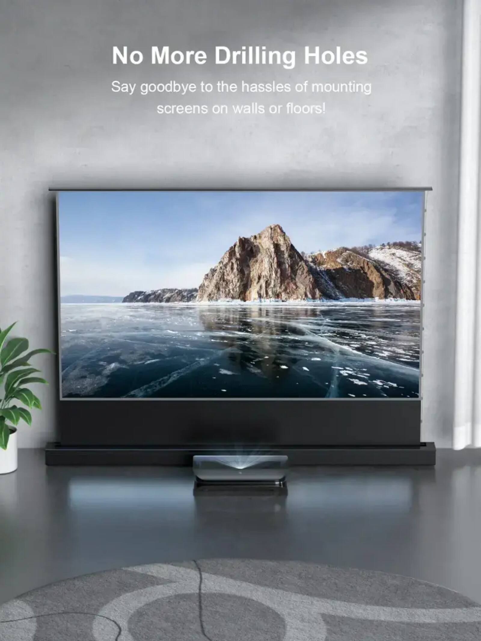 No More Drilling Holes Say goodbye to the hassles of mounting screens on walls or floors!