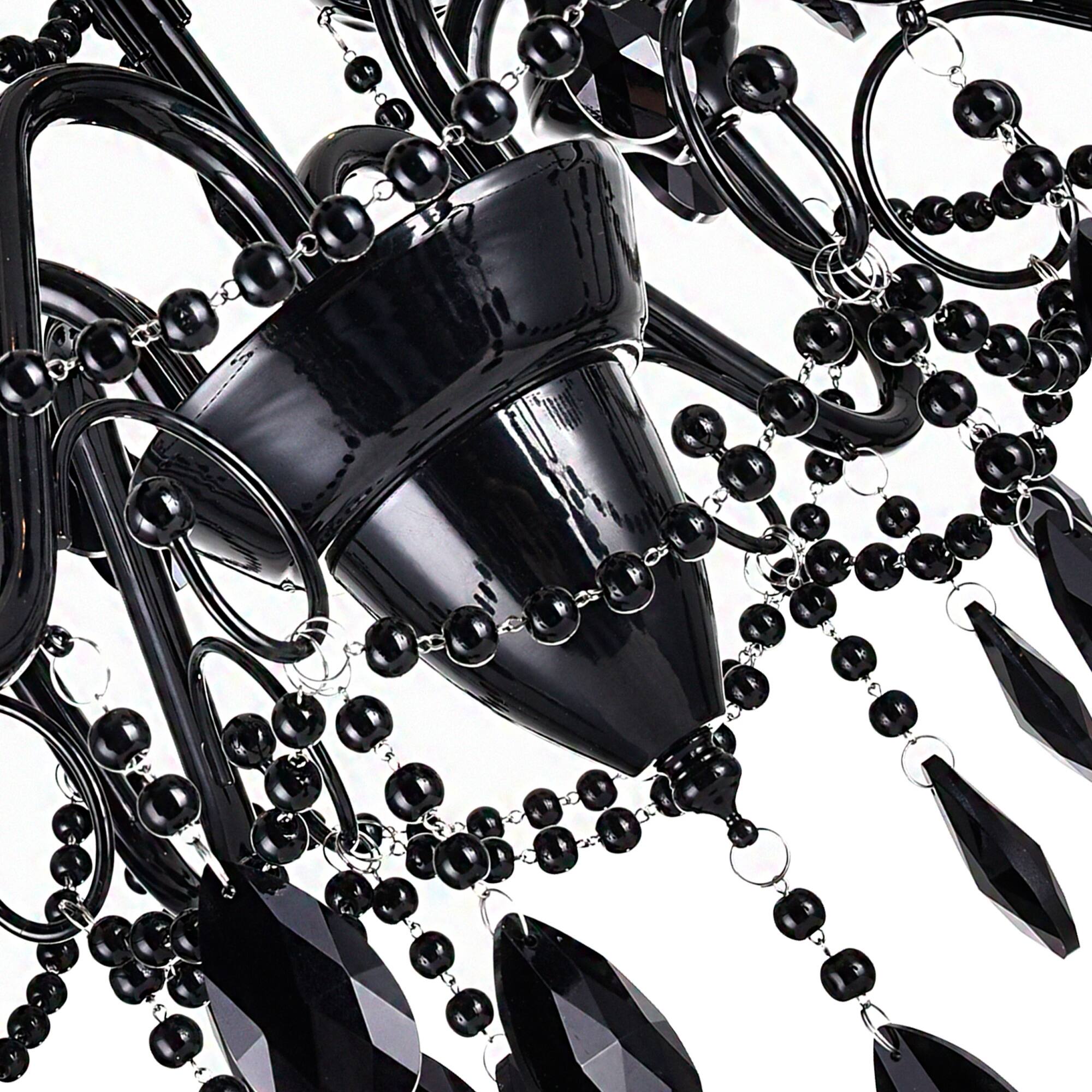 Left. CWI Lighting - Keen 9 Light Up Chandelier With Black Finish - Black.