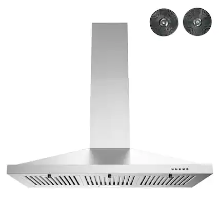 Front. Streamline - 36 in. Vicolo Ductless Wall Mount 220 CFM Range Hood, Baffle Filters, Push Button Control, LED Light - Brushed Stainless Steel.