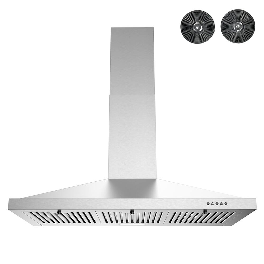Front. Streamline - 36 in. Vicolo Ductless Wall Mount 220 CFM Range Hood, Baffle Filters, Push Button Control, LED Light - Brushed Stainless Steel.