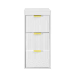 Boyel Living - 12 Inch Wall Mounted Floating Side Cabinet with Drawers for Bathroom and Living Room - White