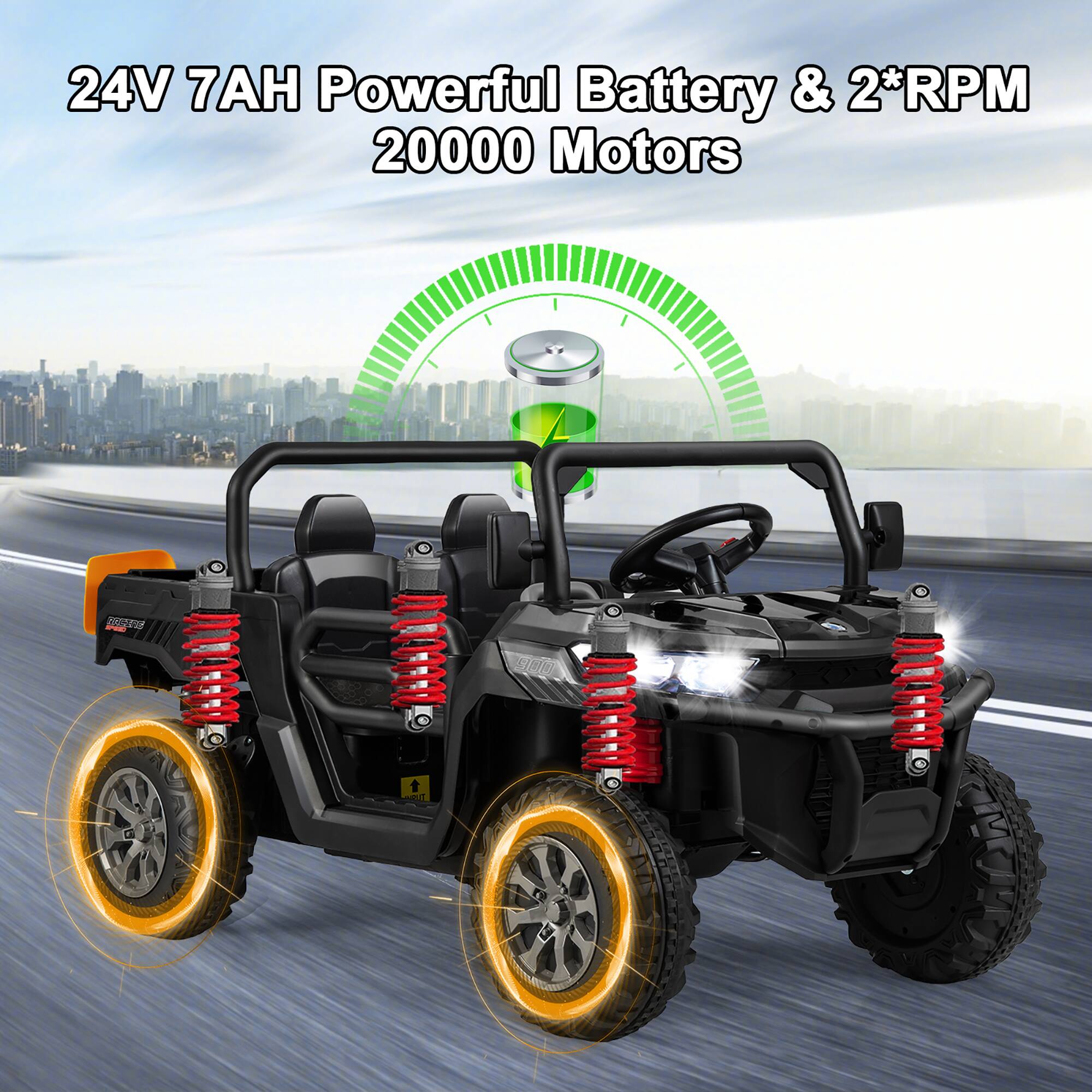 24V 7AH Powerful Battery & 2*RPM 20000 Motors