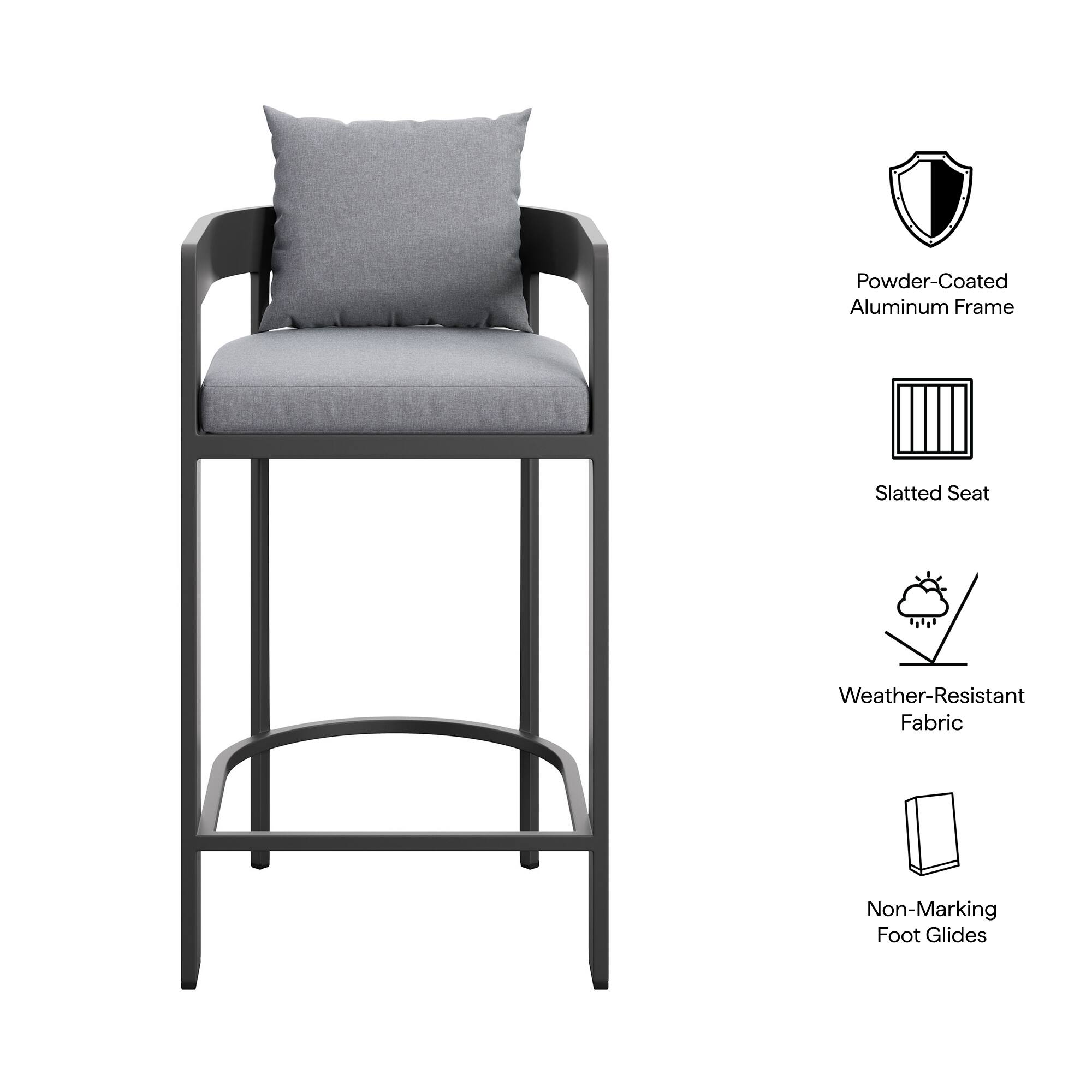 Powder-Coated Aluminum Frame  
Slatted Seat  
Weather-Resistant Fabric  
Non-Marking Foot Glides