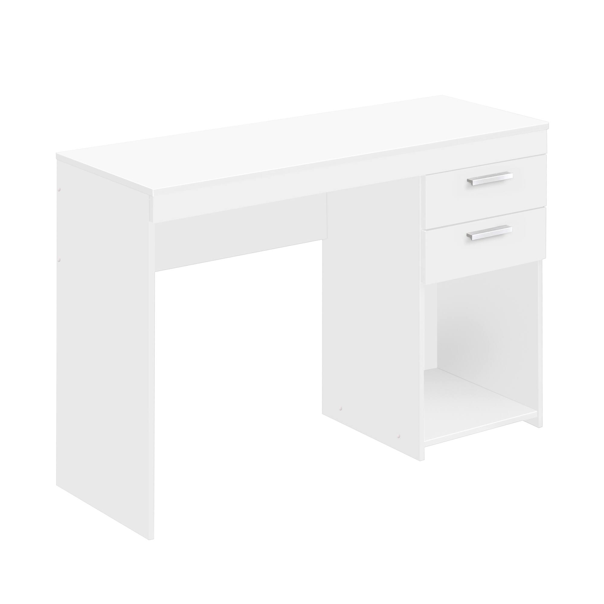 Alt View 1. GOODSILO - Modern Home Office Workstation with Storage Drawers and Open Shelf for Enhanced Productivity - White.