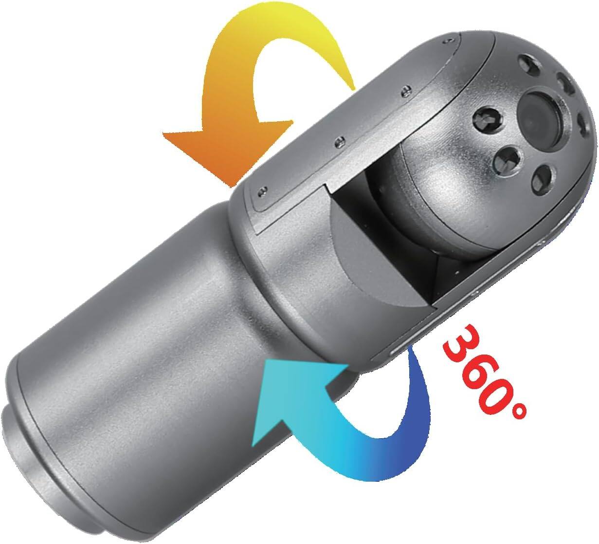 Angle. Aukfa - Endoscope Camera - 7" HD with 360° Rotating Head, 3M Telescopic Pole, IP68, for Search/Rescue/Car Inspection.