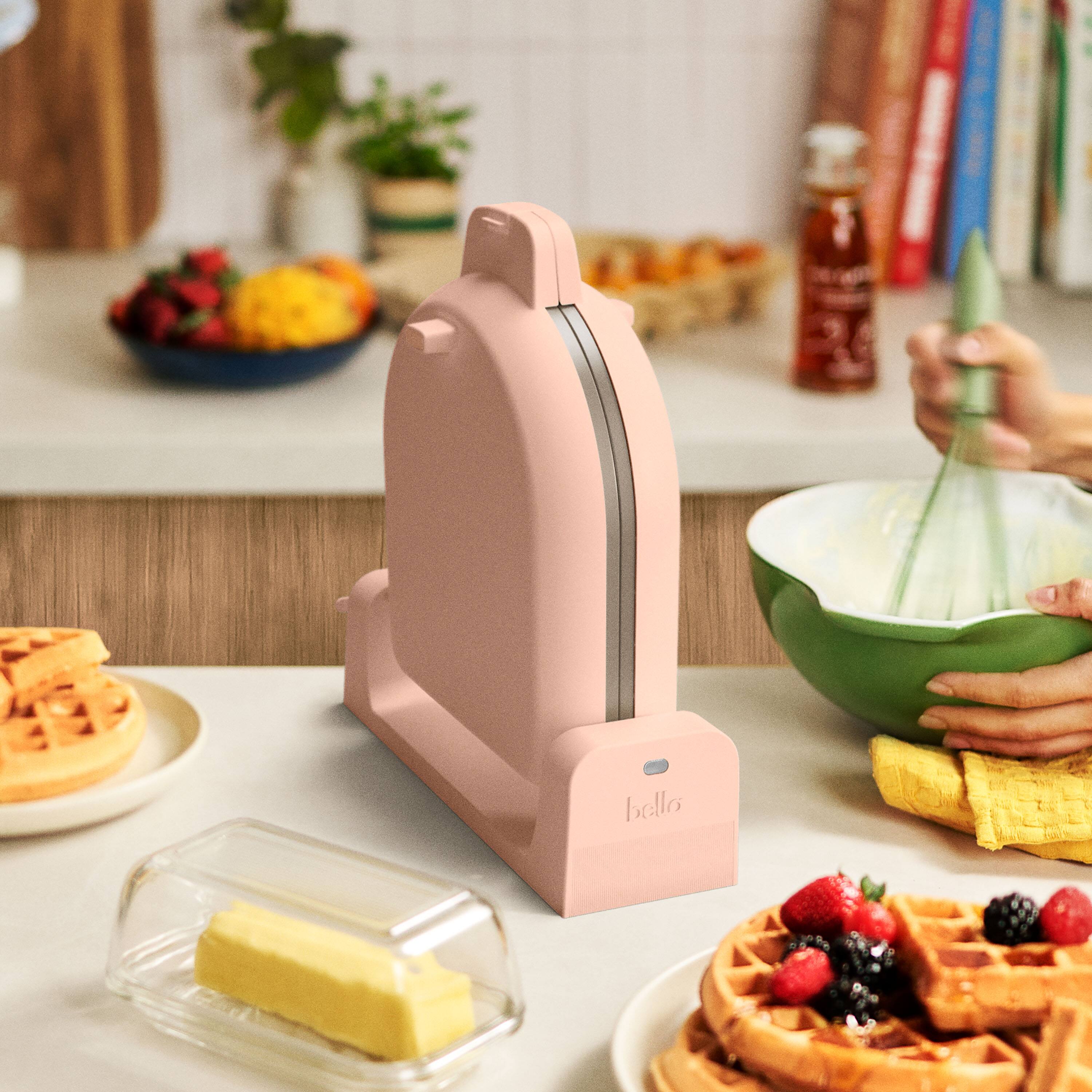 Alt View 9. Bella - Fits-anywhere Kitchenware: Flip & Store Belgian Waffle Maker - Blossom.