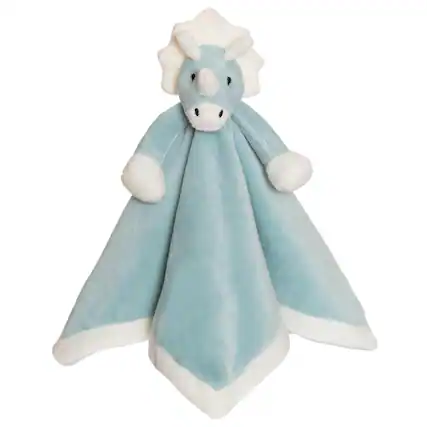Front. TriAction Toys - Teddykompaniet Plush Baby Blanket | Blue Dino - Blue.
