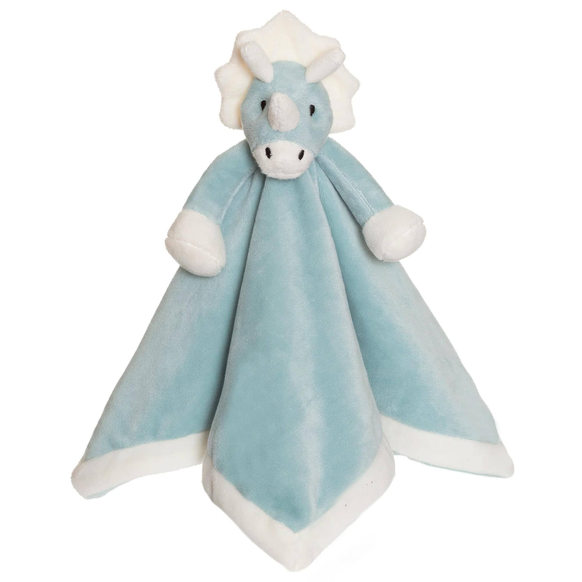 Front. TriAction Toys - Teddykompaniet Plush Baby Blanket | Blue Dino - Blue.