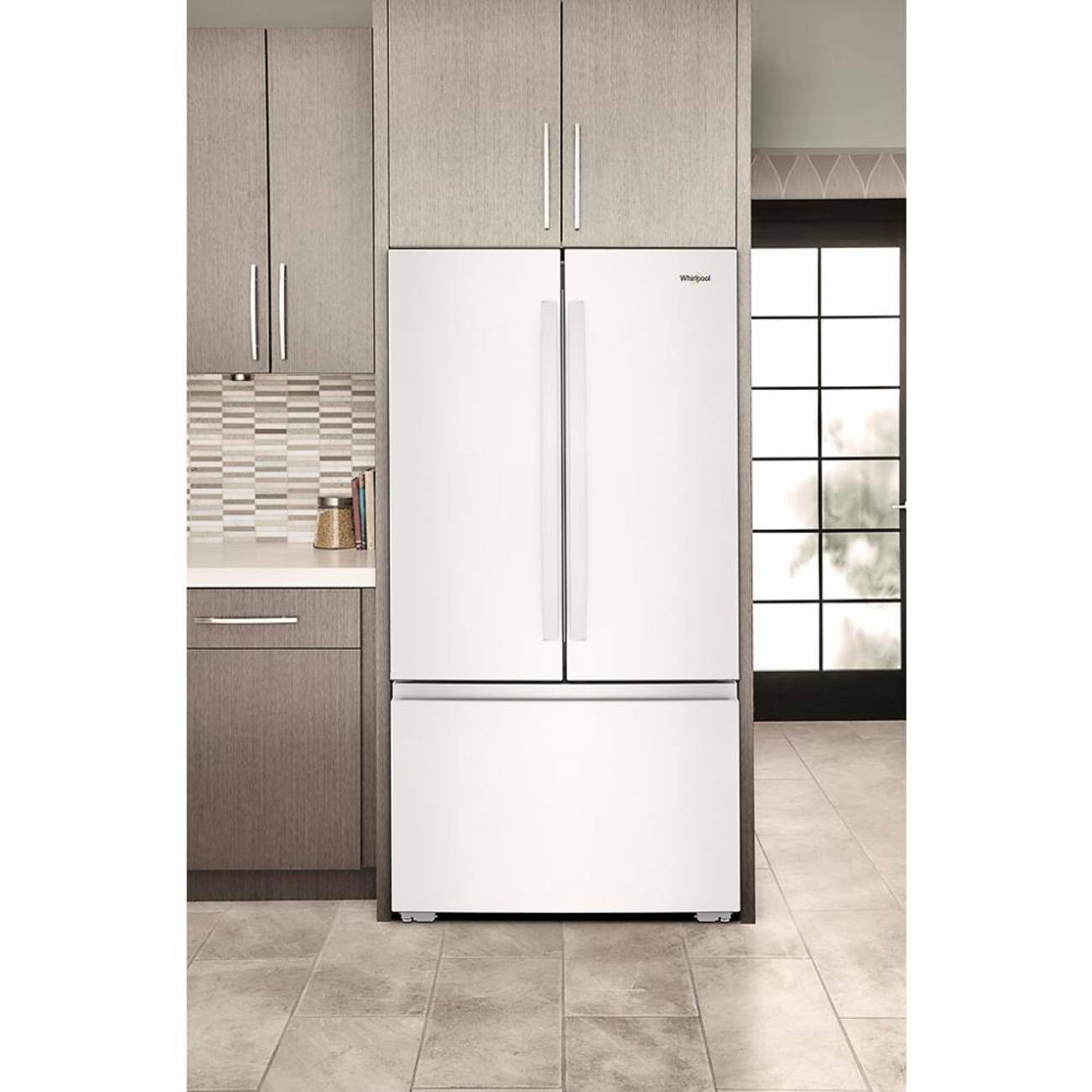 Alt View 2. Whirlpool - 36 in. Wide 24 cu. ft. 3-Door French Door Counter Depth Refrigerator - White.