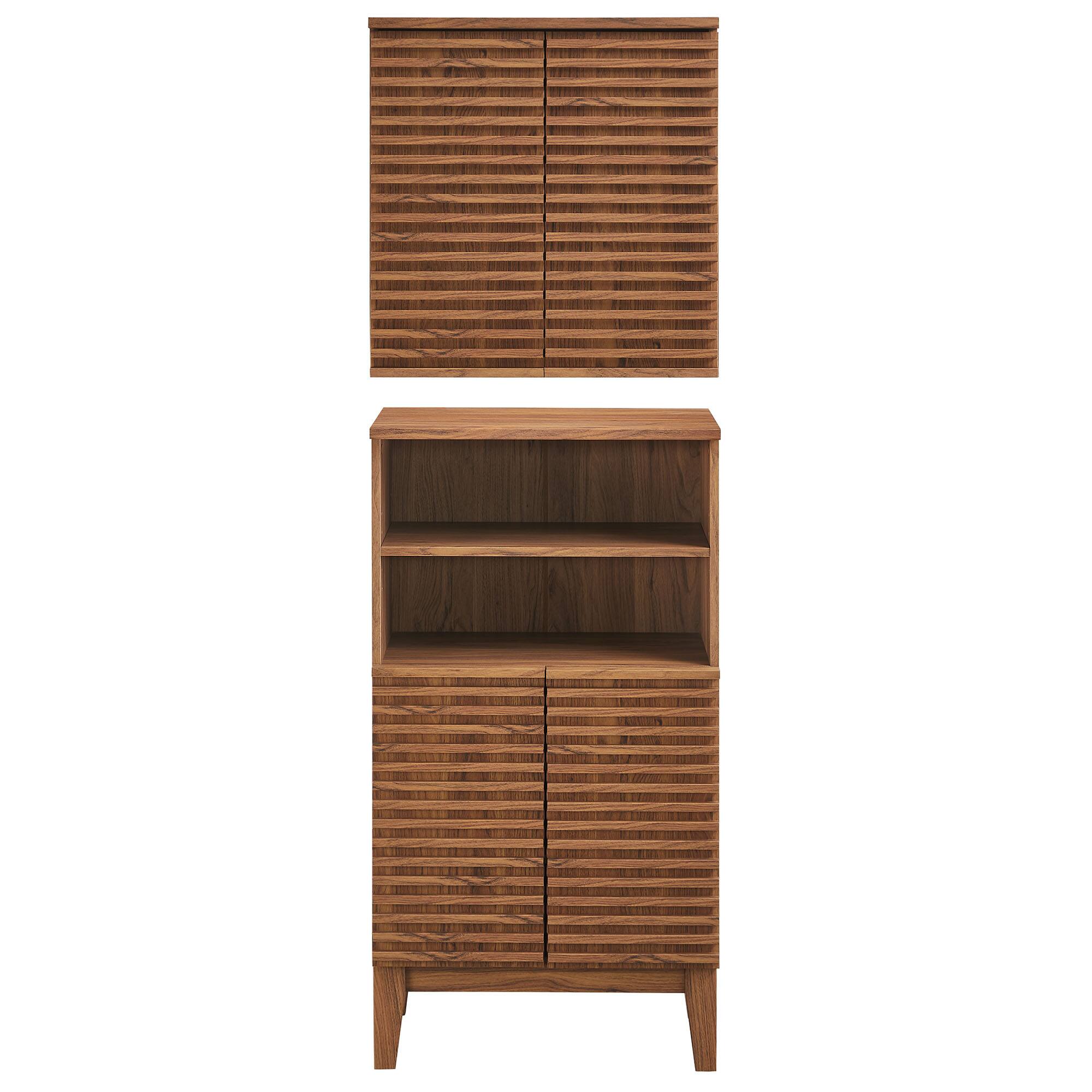 Alt View 5. Modway - Render Bathroom Cabinet Set by Modway - Walnut.