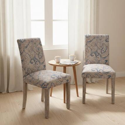 Front. FERPIT - FERPIT 2 Pack Stylish Modern Upholstered Dining Chairs, Paisley - Paisley.
