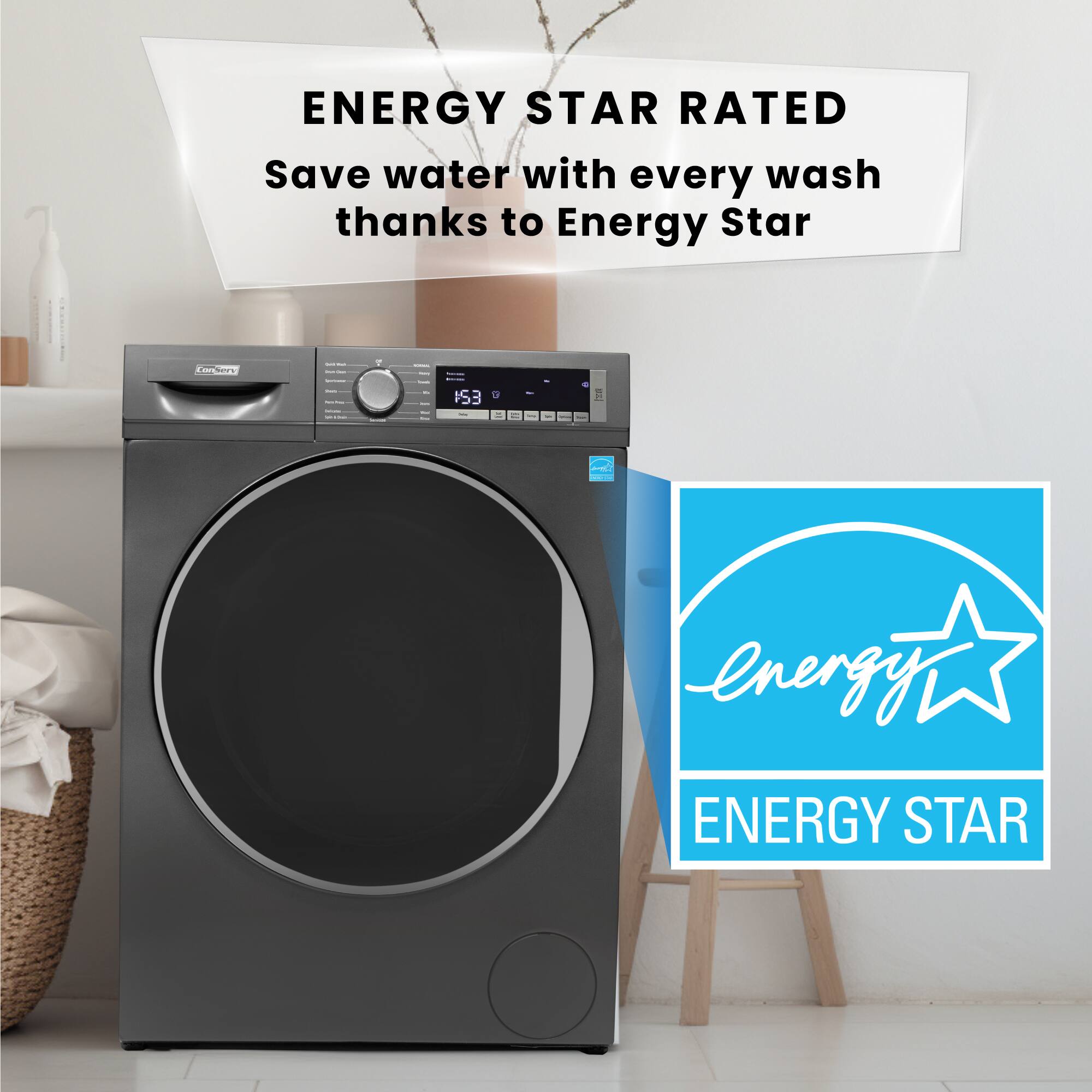 ENERGY STAR RATED  
Save water with every wash thanks to Energy Star