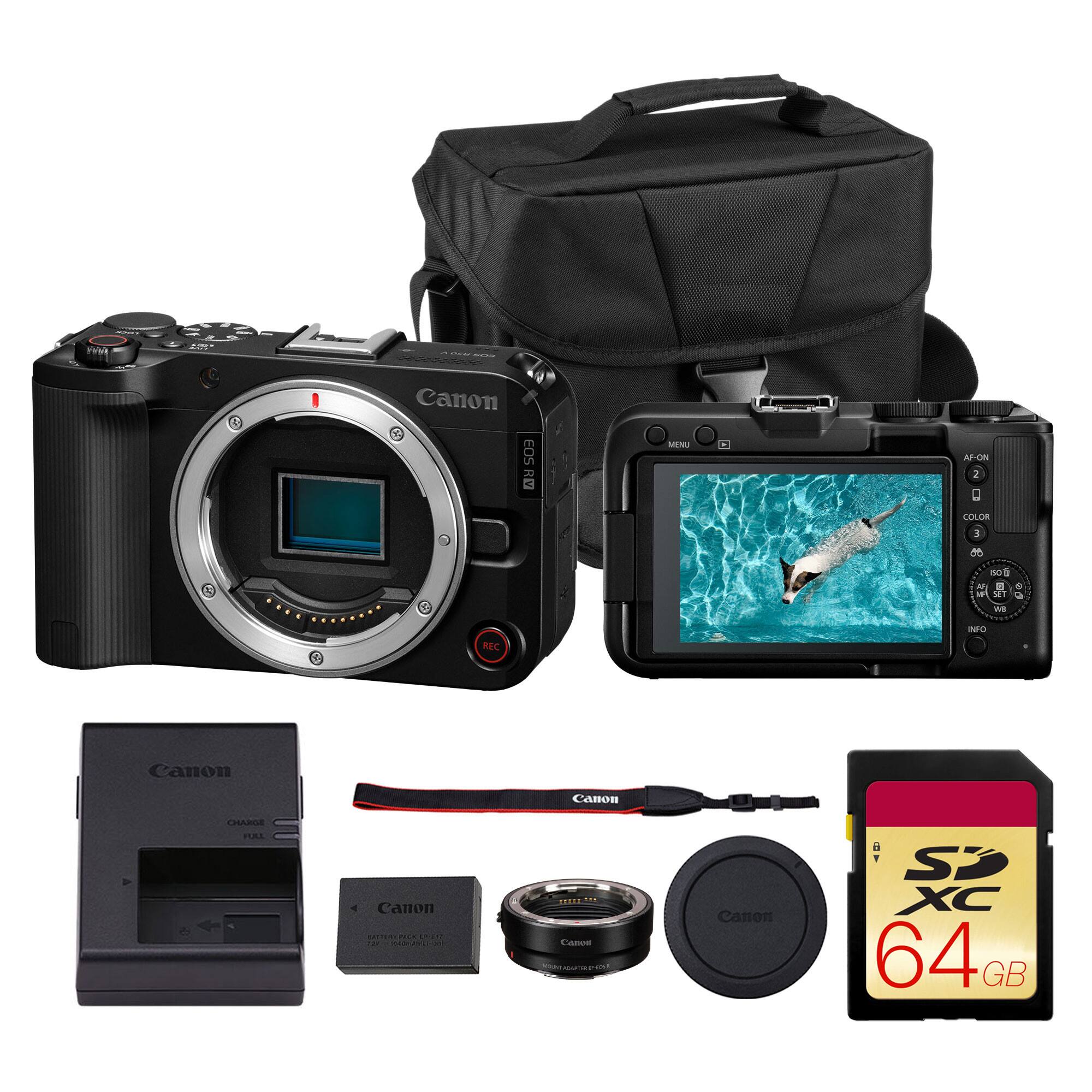 Canon - EOS R50 V Mirrorless Camera APS-C Video Bundle - Black