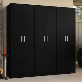 Madesa - Garage Storage Cabinet Set 6 Doors 12 Utility Shelves 70"L Organization Unit for Garage and Tools - Black