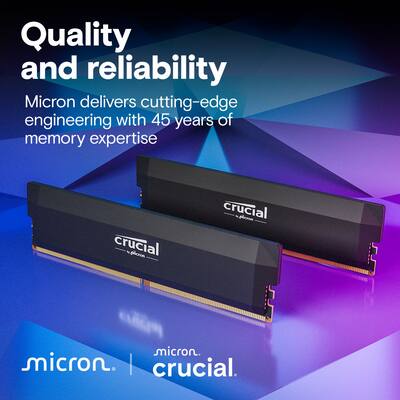 Crucial Pro OC Gaming 64GB (2x32GB) DDR5 6000MHz C40 UDIMM Intel Crucial Pro OC Gaming 64GB (2x32GB) DDR5 6000MHz C40 UDIMM Intel