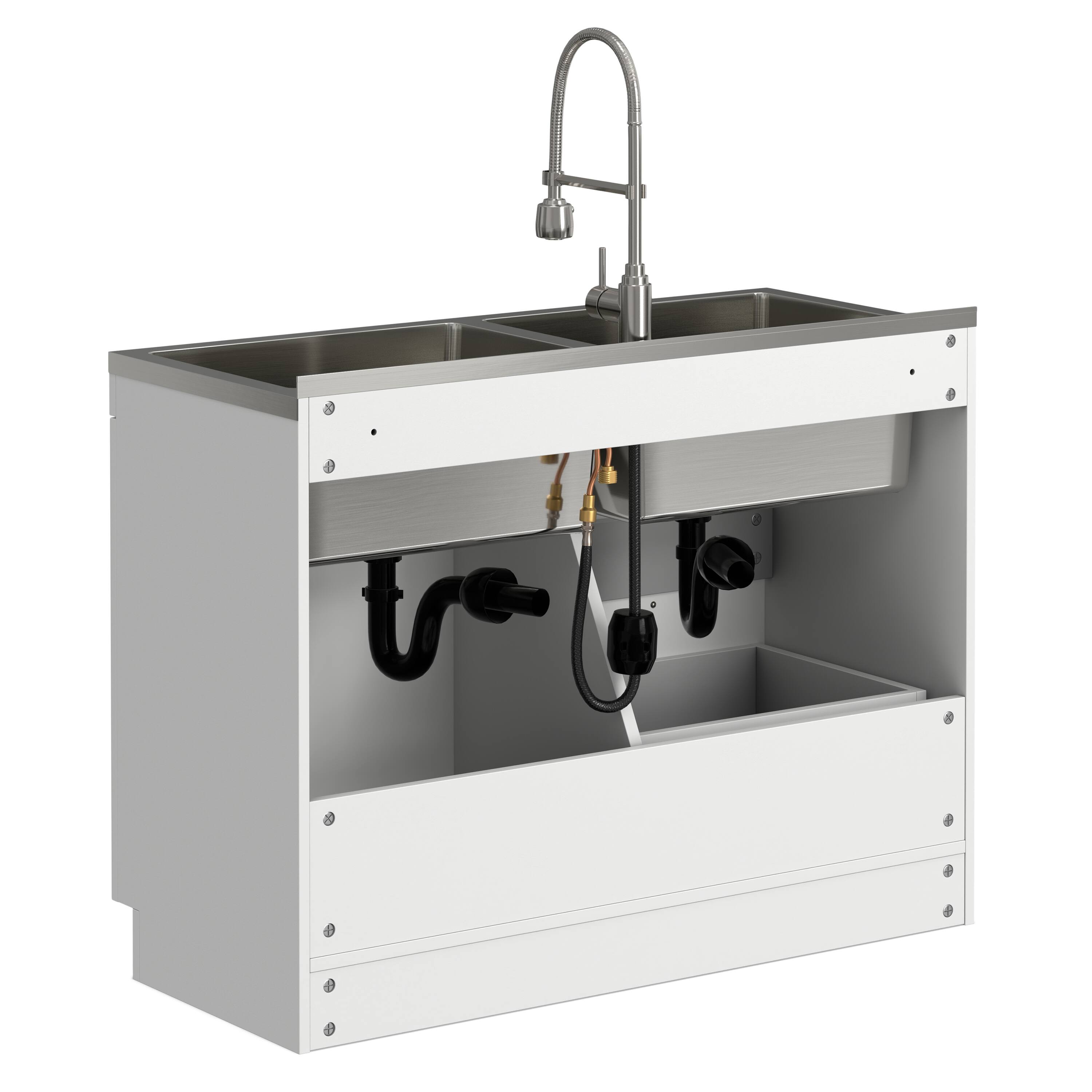 Alt View 1. Simpli Home - Hennessy All-In-One 46-inch Laundry Utility Sink and Cabinet - Pure White.