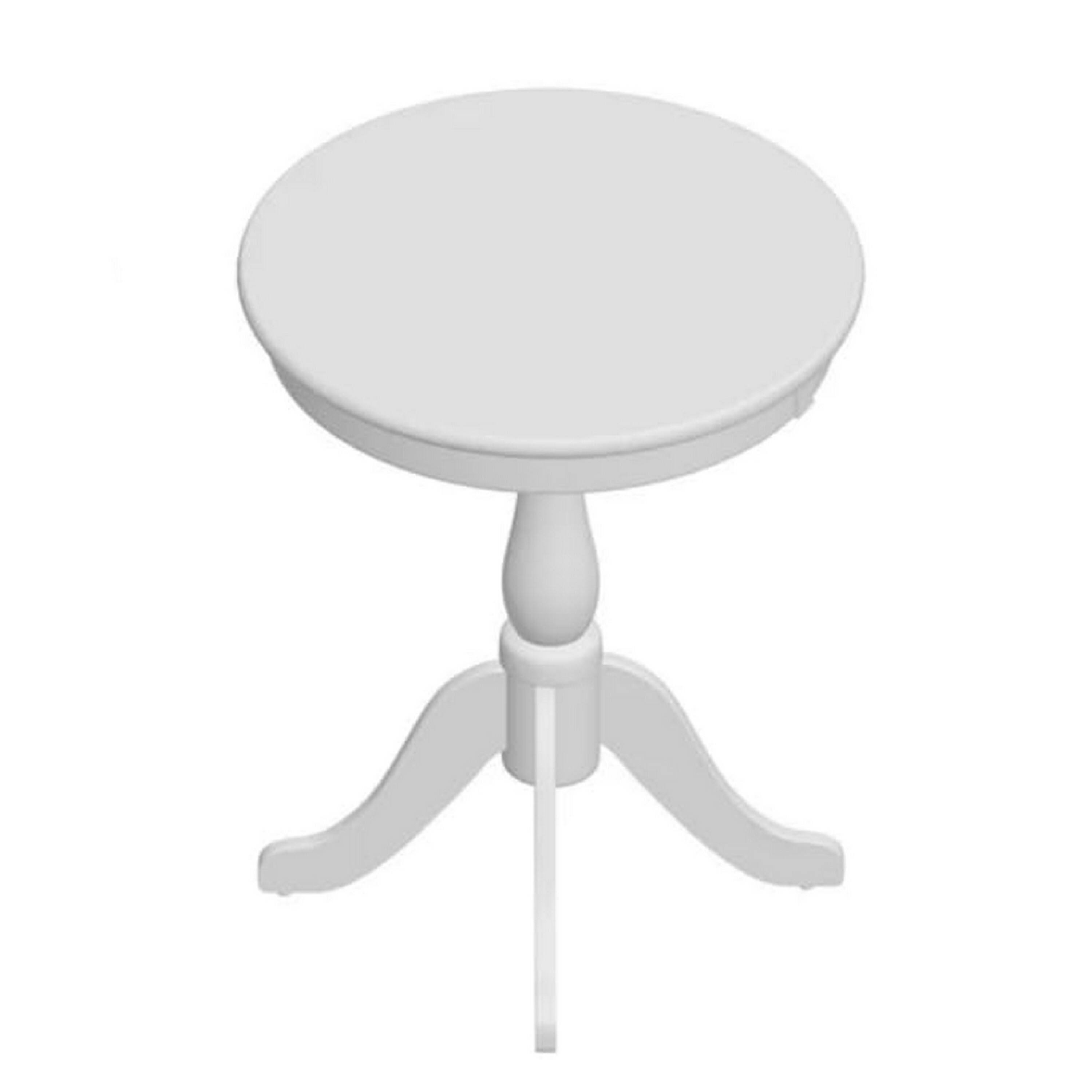 Alt View 1. Manhattan Lane - Astonishing Side Table With Round Top - White.