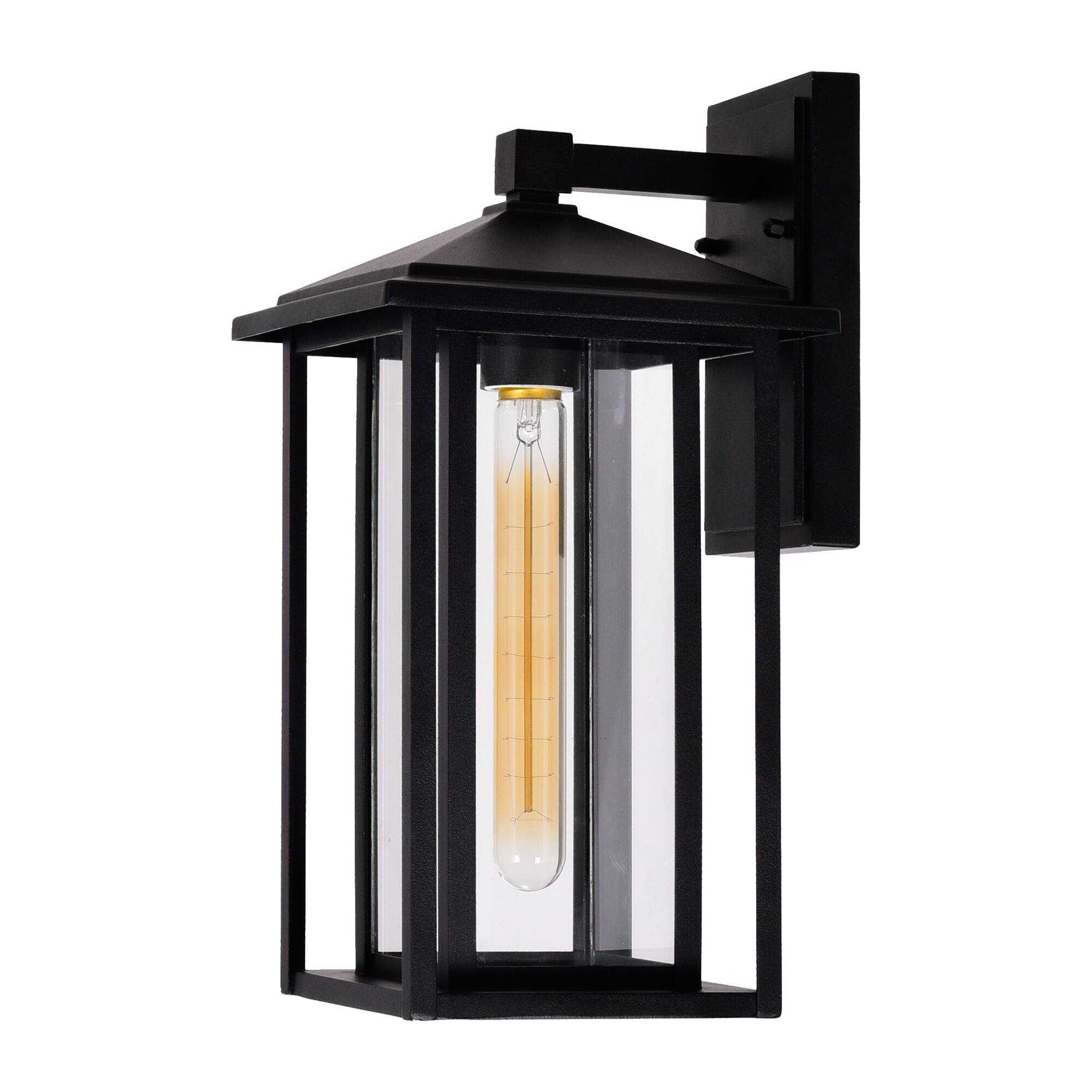 Alt View 1. CWI Lighting - Crawford 1 Light Black Outdoor Wall Light - Black.