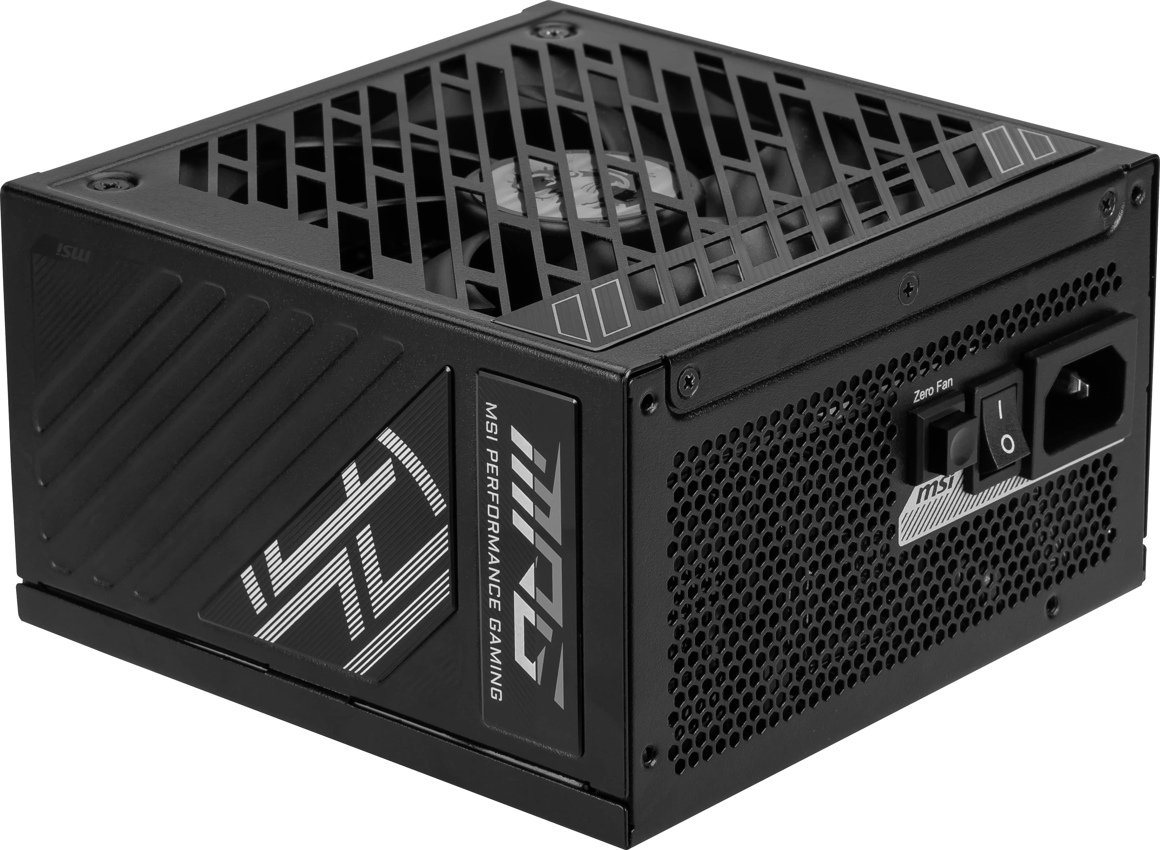 MSI - MPG A1250GS PCIE5 1250W ATX 3.1 & PCIe 5.1 Ready Full Modular 80 Plus Gold Gaming Power Supply - Black - Front_Zoom