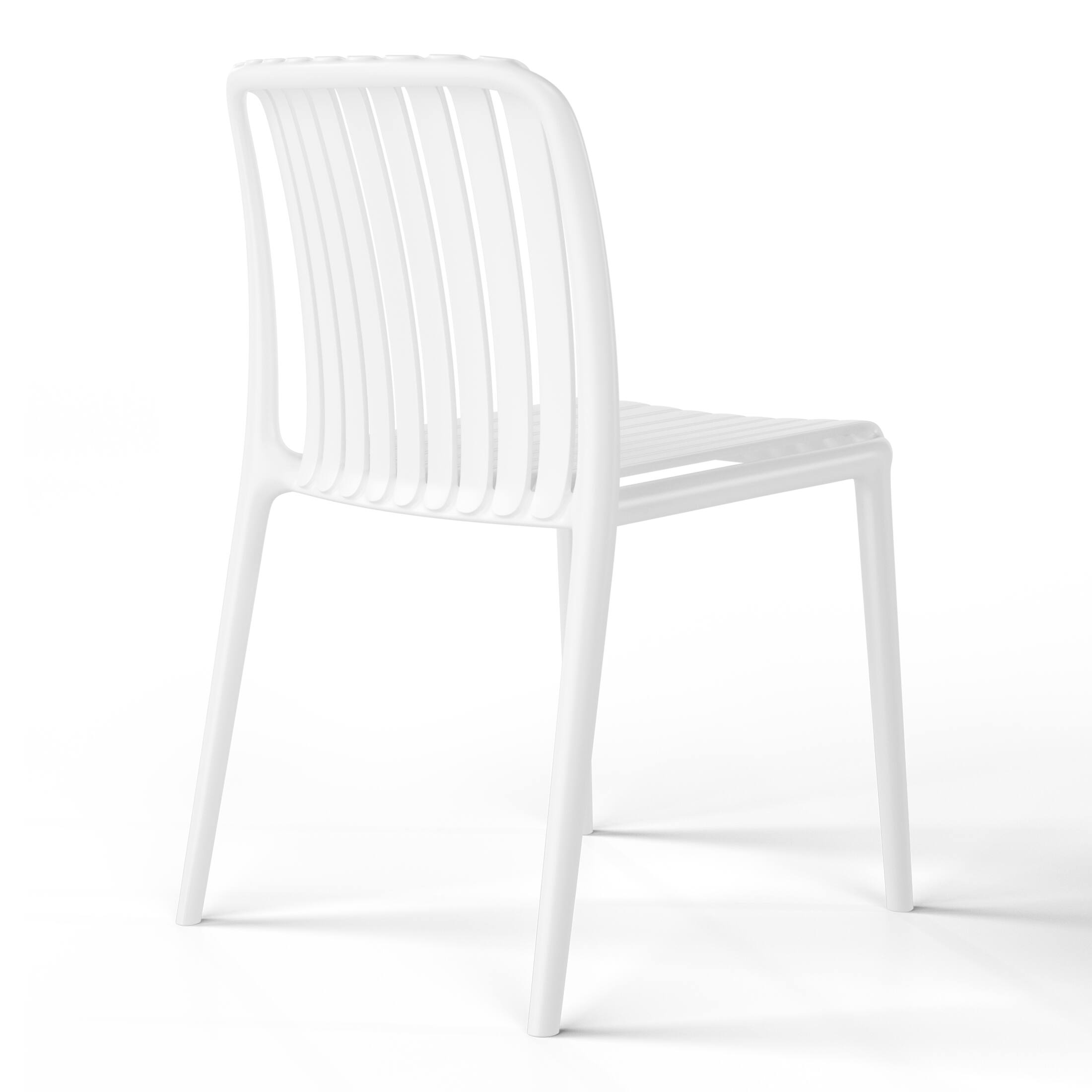 Alt View 2. WestinTrends - WestinTrends Playa 7-Piece Outdoor Patio Dining Table Set With Stackable Patio Chairs - White.