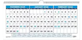 House of Doolittle - 2026 17" x 8" Three-Month Desk Calendar - Blue