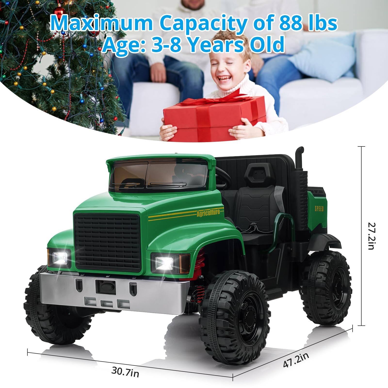 Maximum Capacity of 88 lbs  
Age: 3-8 Years Old  

Agriculture  
SPEED  

27.2in  
30.7in  
47.2in