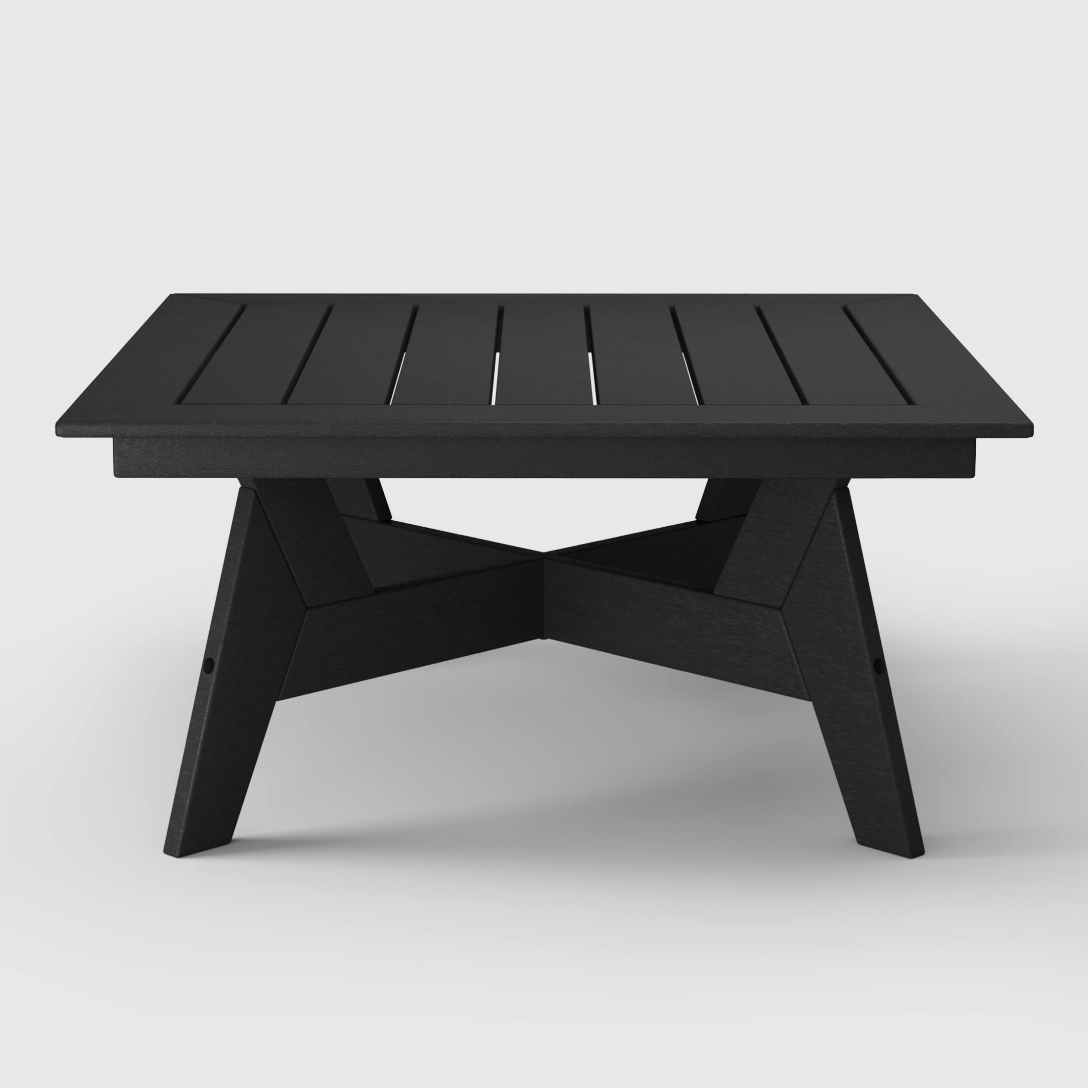 Back. WestinTrends - WestinTrends Avalon Modern Low Outdoor Patio Square HDPE Coffee Table - Black.
