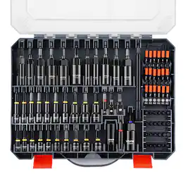 VEVOR - 80-Piece Premium Magnetic Impact Nut Driver Set, Metric & SAE Sizes, with Socket Adapters, Bit Holder, Wing Nut Driver - Black