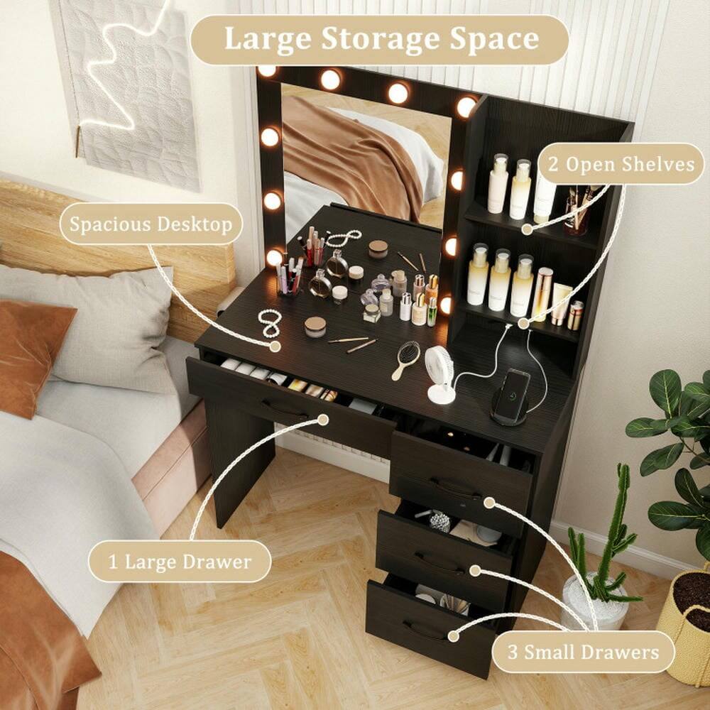 Large Storage Space  
2 Open Shelves  
Spacious Desktop  
1 Large Drawer  
3 Small Drawers