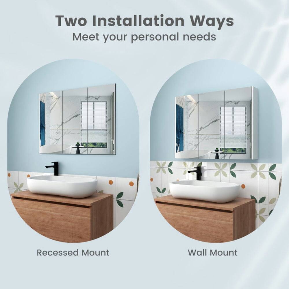 Two Installation Ways  
Meet your personal needs  

Recessed Mount  
Wall Mount