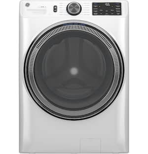 GE - 5.0 Cu. Ft. Stackable Smart Front Load Washer with Steam, SmartDispense and Odorblock Ultra Fresh Vent System - White