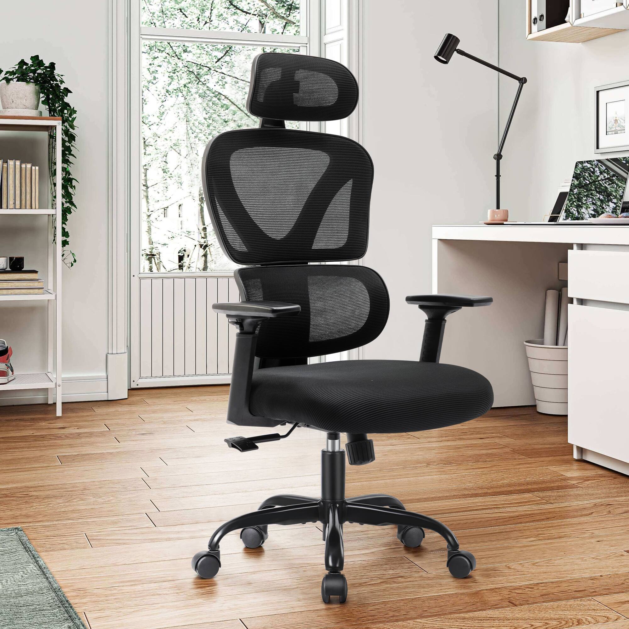 Alt View 4. KERDOM - Ergonomic High Back Breathable Mesh Office Chair with Headrest and 3D Armrests - Home Desk Chair Task Chair Gaming Chair - Black.