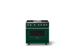 Viking - 36"W. 4 Burner Pro 5 Series 5.6 Cu. Ft. Freestanding Sealed Dual Fuel Convection Range/Griddle - Ivy - Ivy