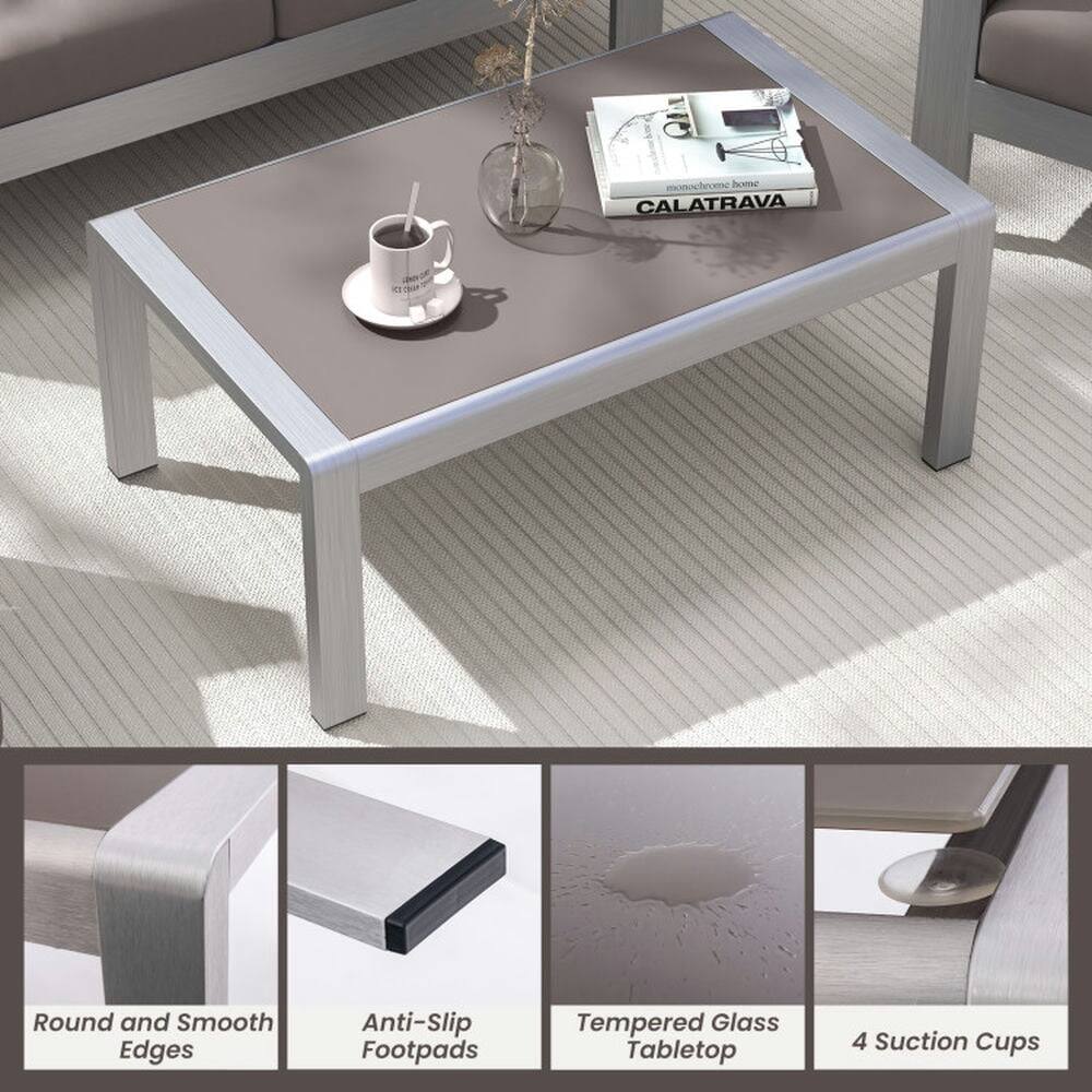 Q monocheoosc home CALATRAVA Round and Smooth Edges Anti-Slip Footpads Tempered Glass Tabletop 4 Suction Cups
