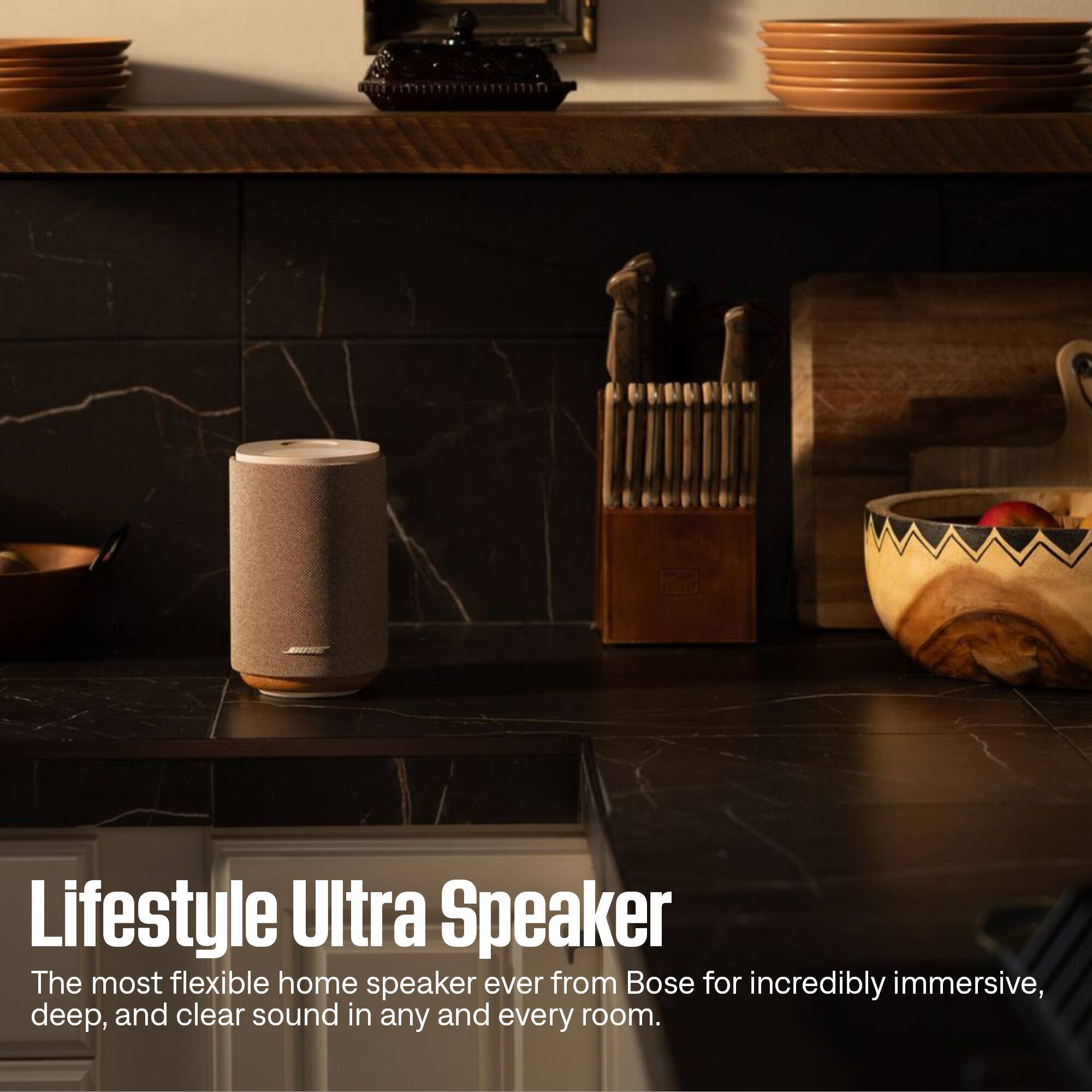 Lifestyle Ultra Speaker

The most flexible home speaker ever from Bose for incredibly immersive, deep, and clear sound in any and every room.