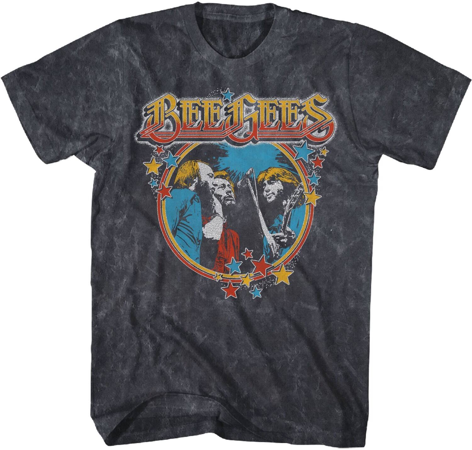 Front. PopMarket - Bee Gees - Bee Gees - Stars Vintage T-Shirt - Small Black Mineral Wash 40441002A1   - APPAREL - Multicolor.