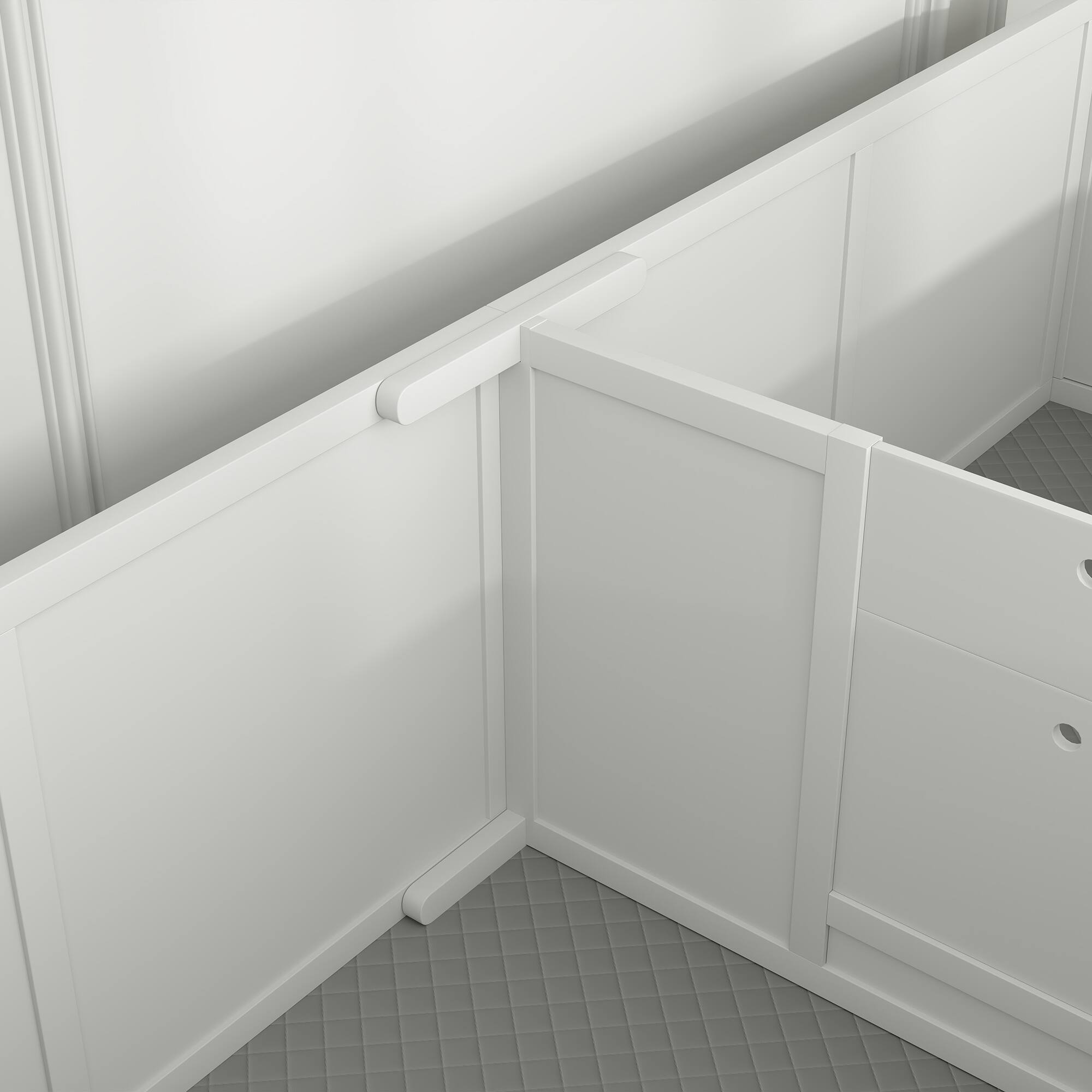 Alt View 5. Pawhut - Whelping Box for Dogs, Pen with Washable Waterproof Pee Pad, Adjustable Door, Medium/Small Dogs.