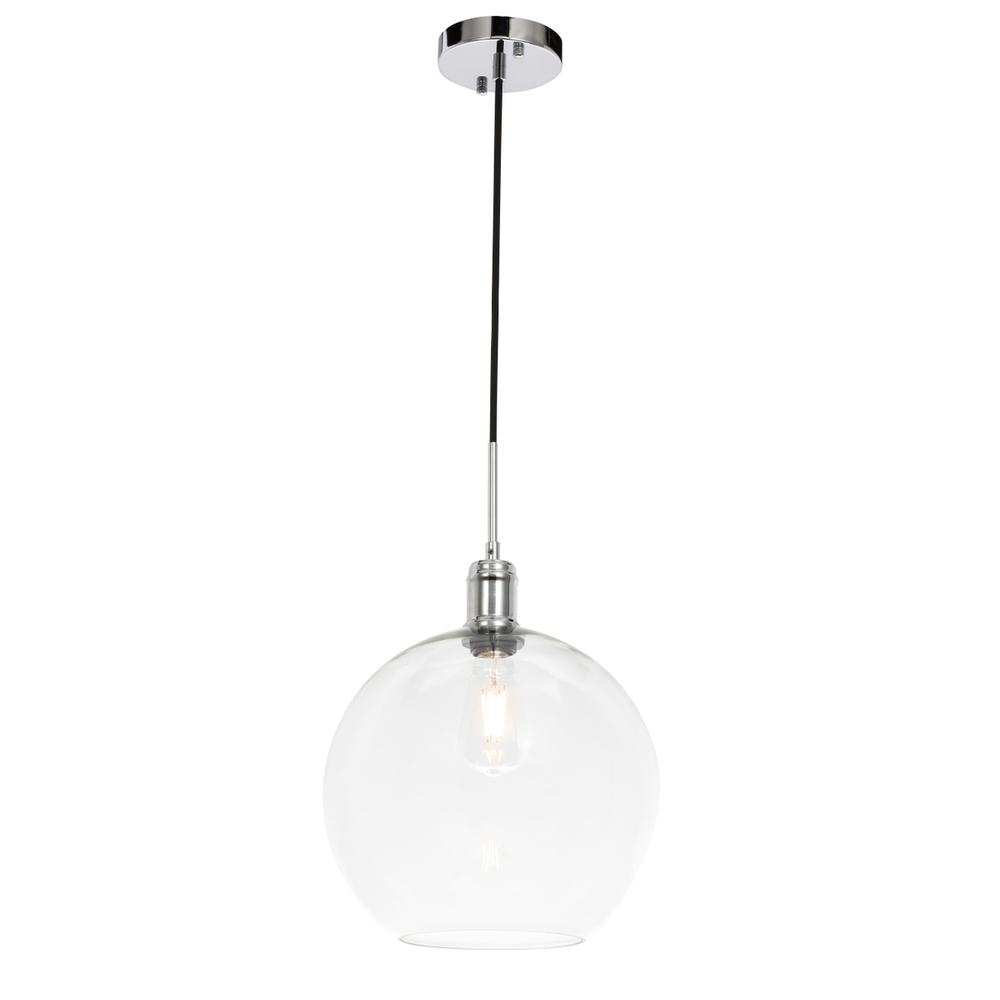 Alt View 6. Living District - Emett 1 light Chrome and Clear glass pendant - Chrome And Clear Glass.