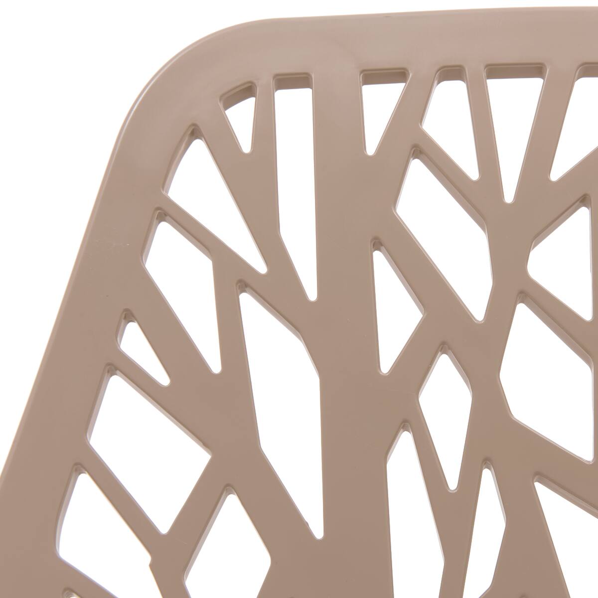 Alt View 7. LeisureMod - Asbury Stackable Modern Dining Chair with Cut Out Design and Chrome Legs Side Chair for Home Living Room - Taupe.