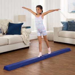 Best Choice Products - 8ft Folding Floor Balance Beam 2-Panel for Gymnastics Practice, Exercise - Royal Blue