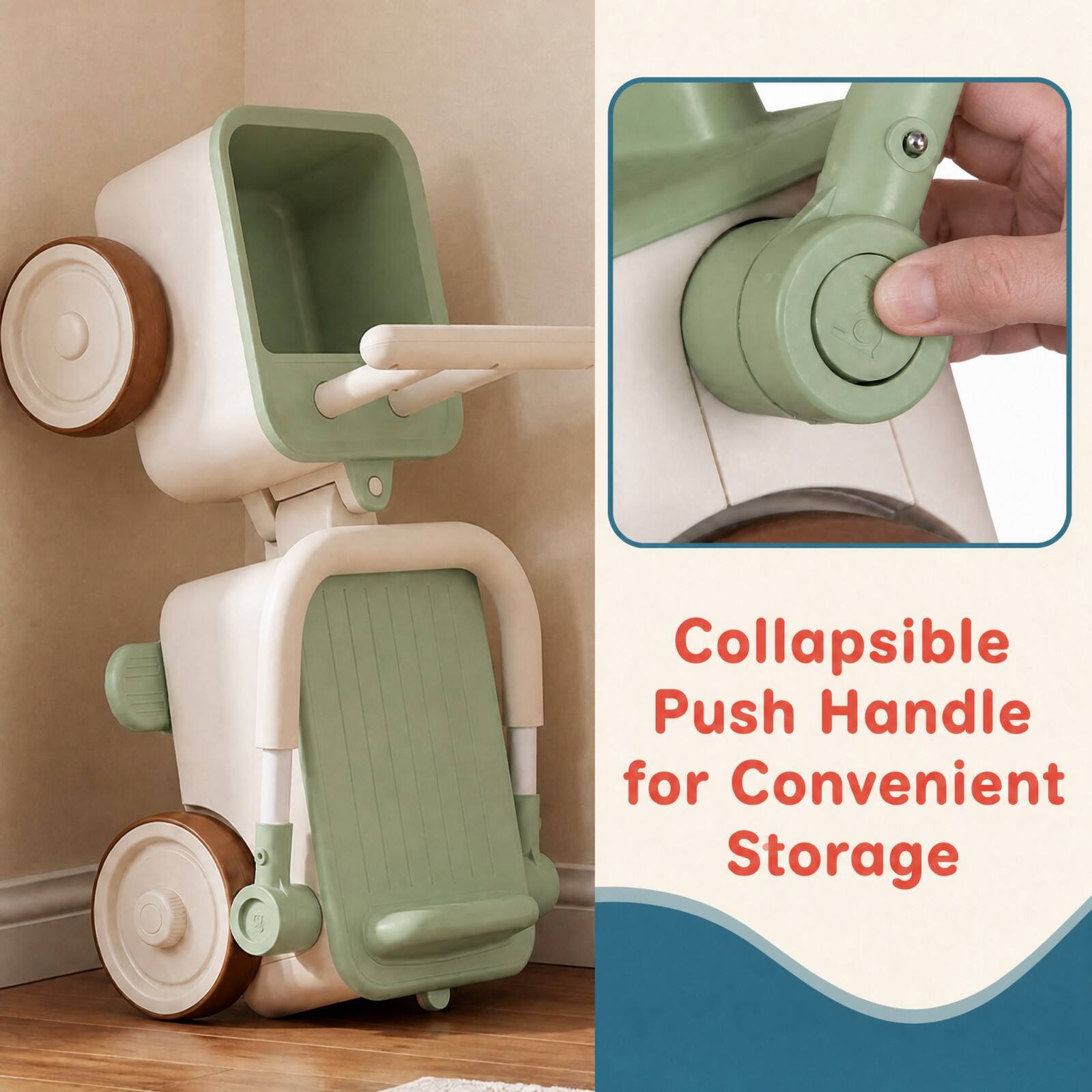 Collapsible Push Handle for Convenient Storage
