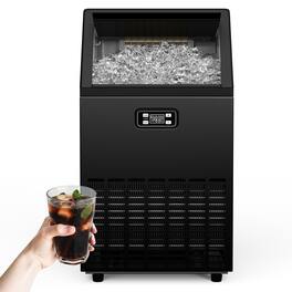 Euhomy - Commercial Ice Maker 150lbs/Day - Stainless Steel, 33lbs Ice Storage, Perfect for Home/Bar/Restaurant - Black